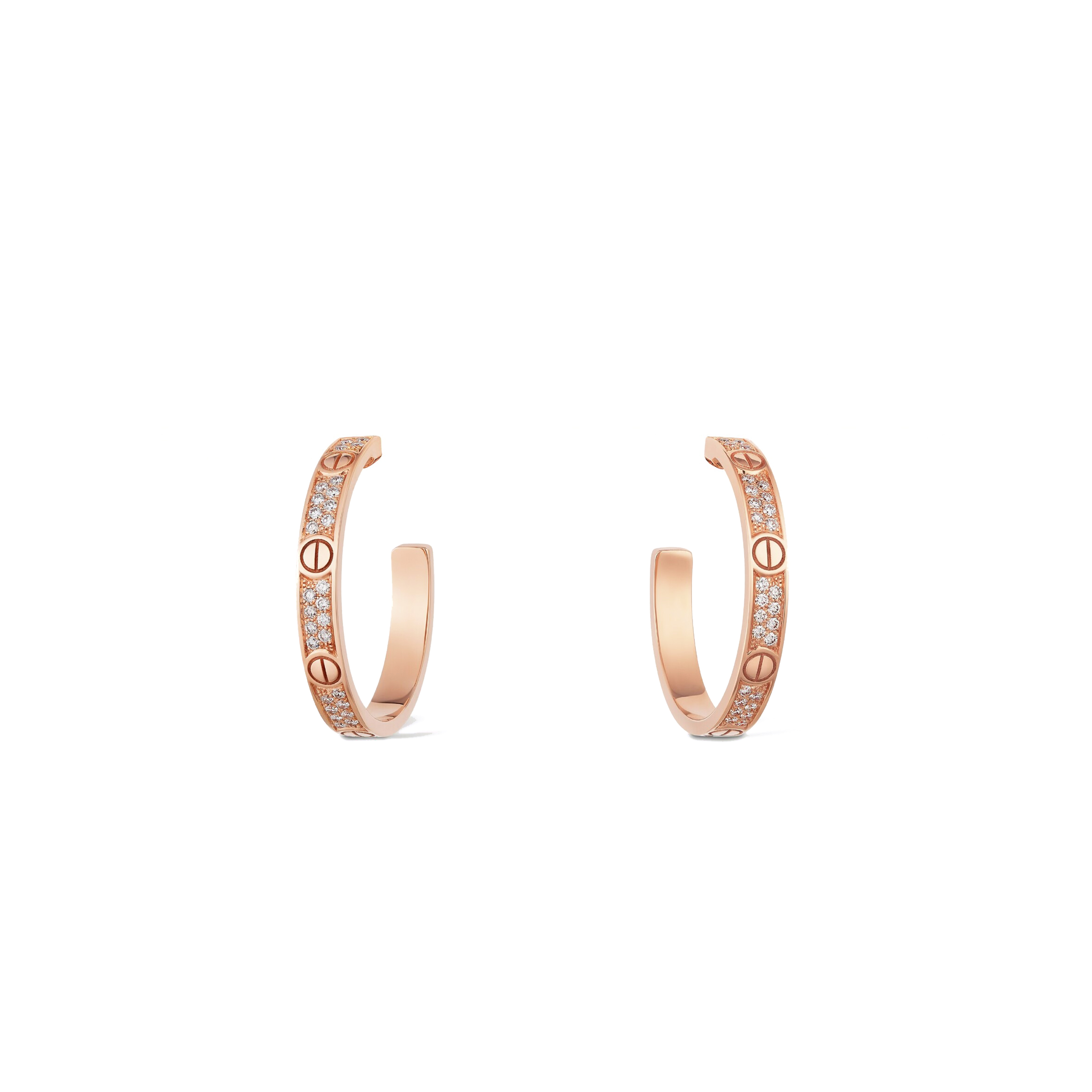 CARTIER LOVE HOOP EARRINGS, MEDIUM MODEL, PAVED N8515192